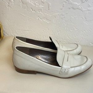 🌻Sam Edelman {7M} White Faux Patent Leather Slip On Loafers